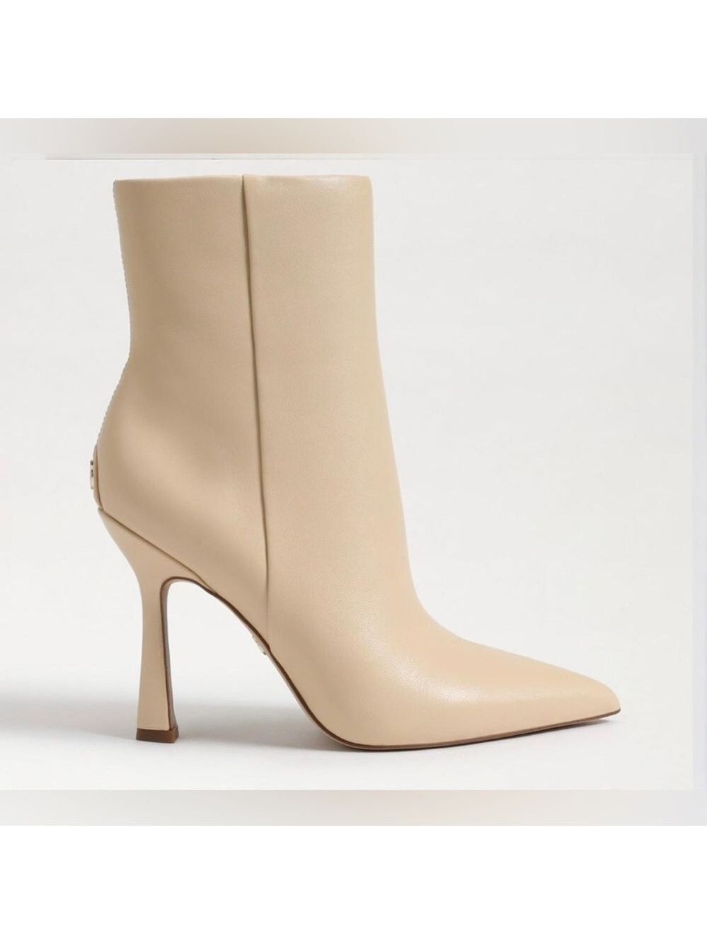 Sam Edelman Ella Leather Pointed Toe Ankle Dress Booties in Eggshell -  NWT